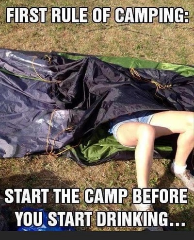important monter sa tente avant de boire