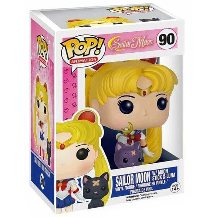 Figurine Pop Sailor Moon avec moon stick et Luna