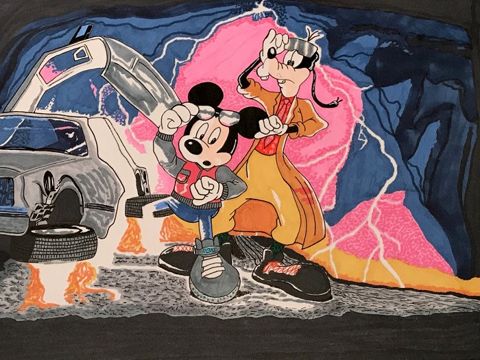 Retour vers le futur version Mickey et Dingo