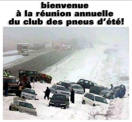 image drole neige sur la route