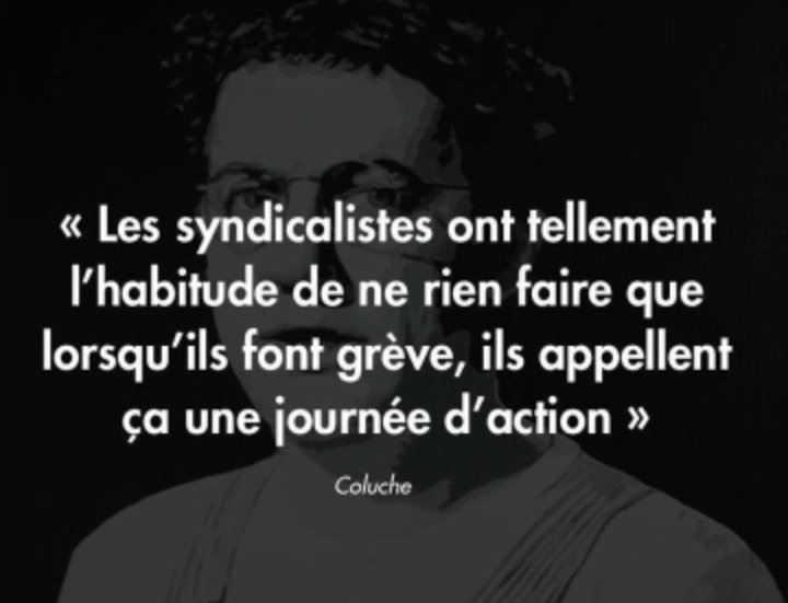 Coluche et les syndicalistes