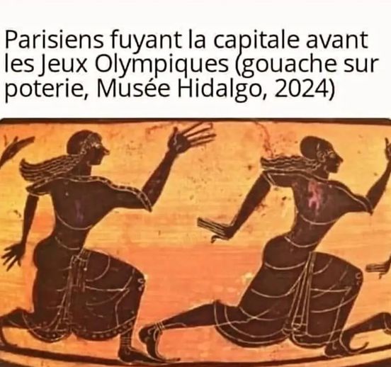 image drole les parisiens pendant les jeux olympiques 2024