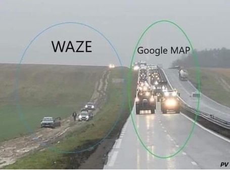 image drole waze vs google map